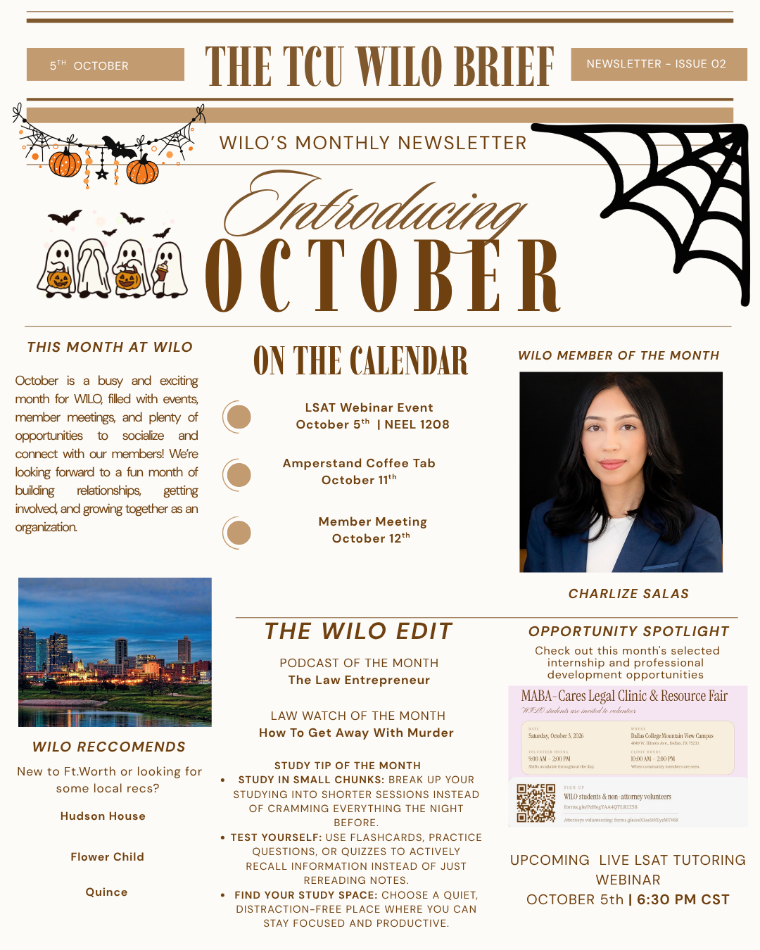 The TCU WILO Brief — October 2026 newsletter for the Texas Christian University chapter